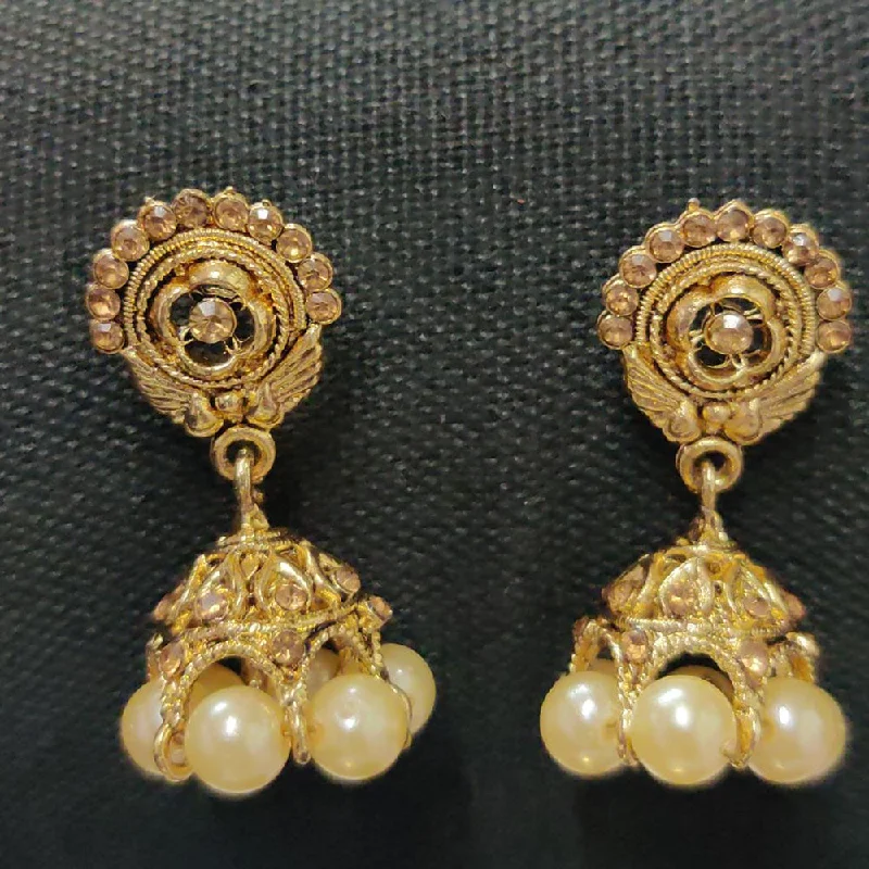 designer earrings for women-Shreeji Gold Plated Jhumki Earrings