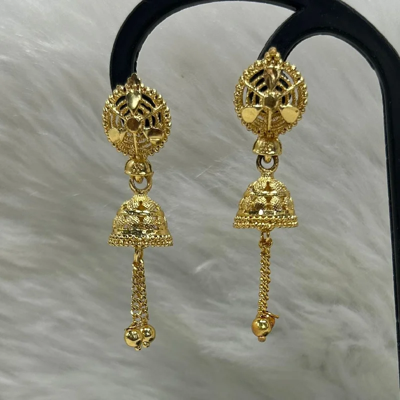 unique earrings for women-Infinity Jewels Gold Plated Jhumki Earrings