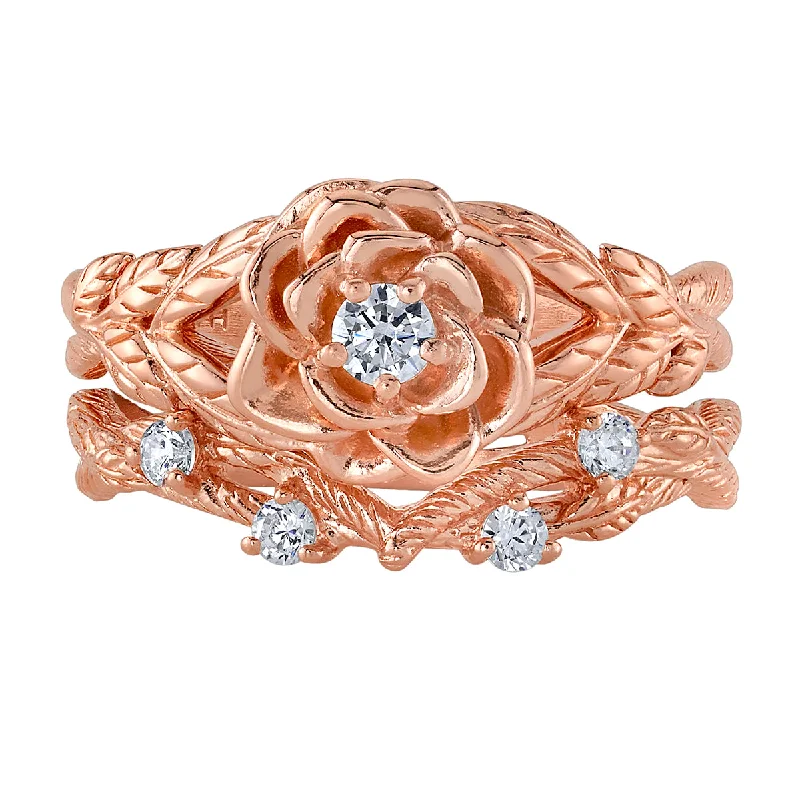 contemporary rings for women-Disney X RockLove DISNEY BEAUTY AND THE BEAST Belle Rose Stacker Rings