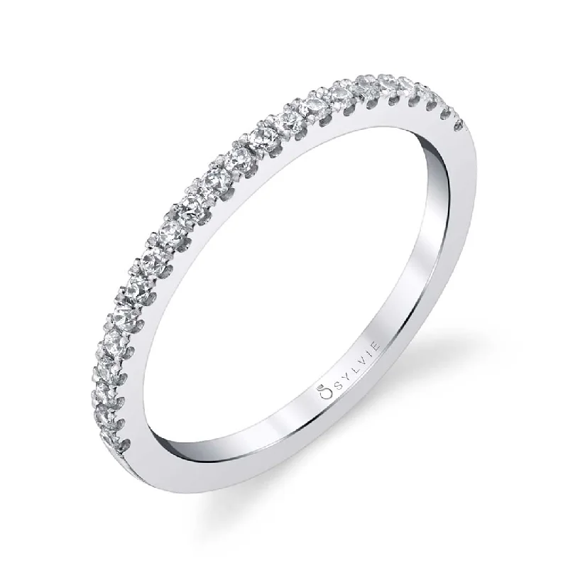 classic engagement rings for women-Sylvie Classic Diamond Wedding Band BS1525