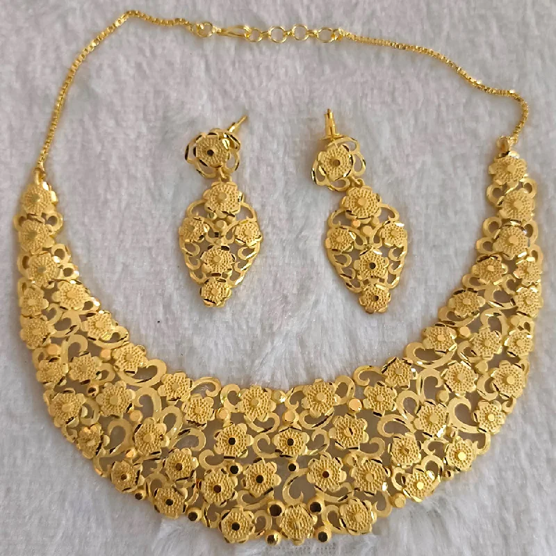 geometric gold necklaces for women-Pari Art Jewellery Forming Gold Necklace Set