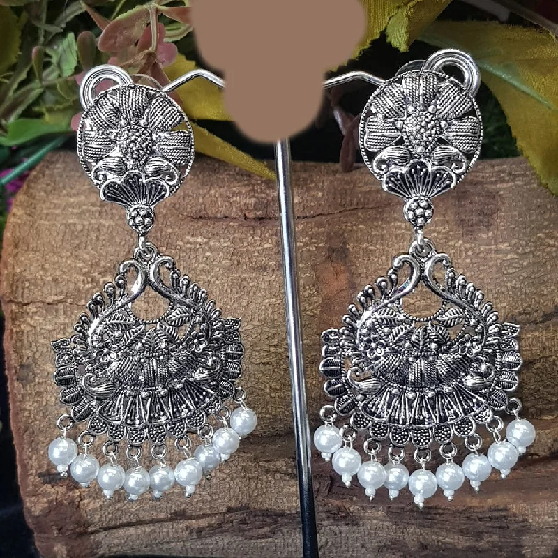 long chandelier earrings for women-Shreeji Oxidized Plated Dangler Earrings - 10101018SL