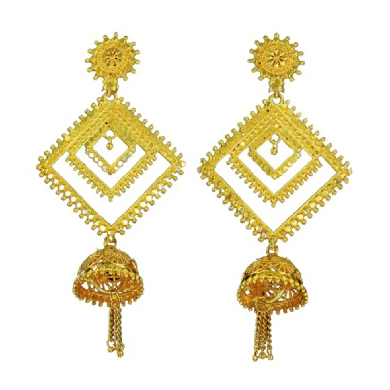 sterling silver earrings for women-Mahavir Gold Plated Dangler Earrings