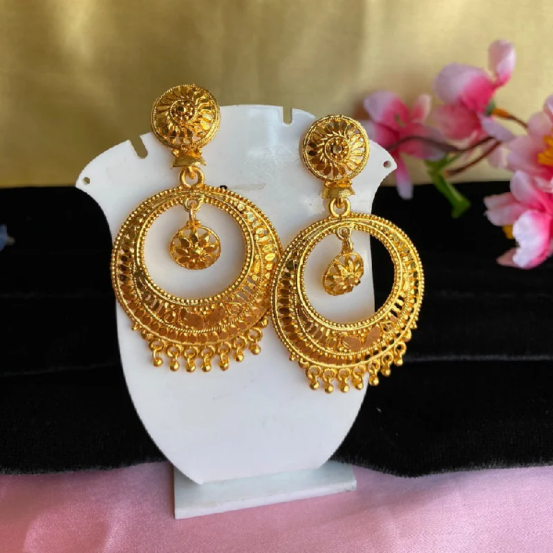 bar earrings for women-Mahavir Gold Plated Dangler Earrings