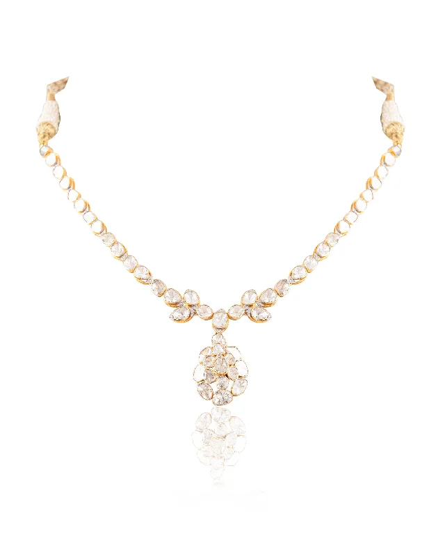 celestial necklaces for women-Devangi Polki And Diamond Necklace