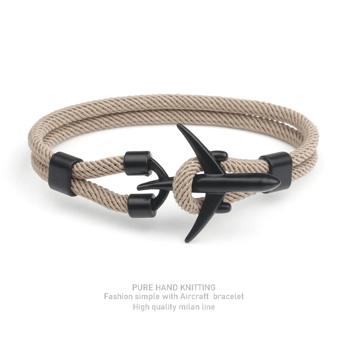 Black Double Hole Khaki Rope