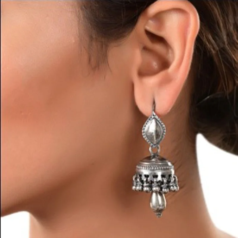 round stud earrings for women-Silver Mountain 925 Sterling Silver Jhumki Earrings