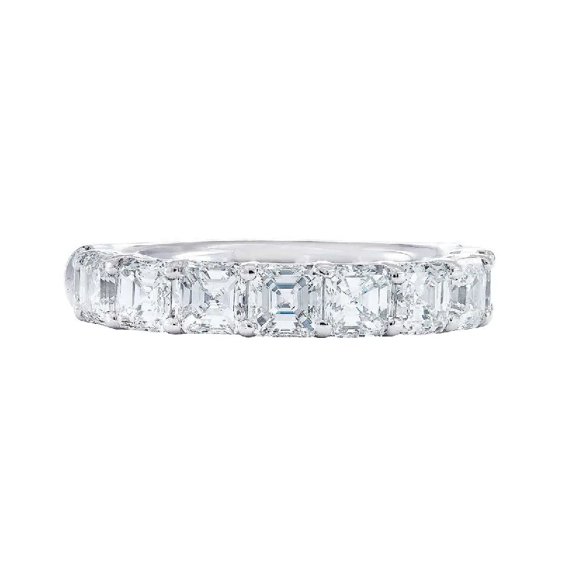 modern engagement rings for women-Square Emerald-cut Diamond Wedding Band