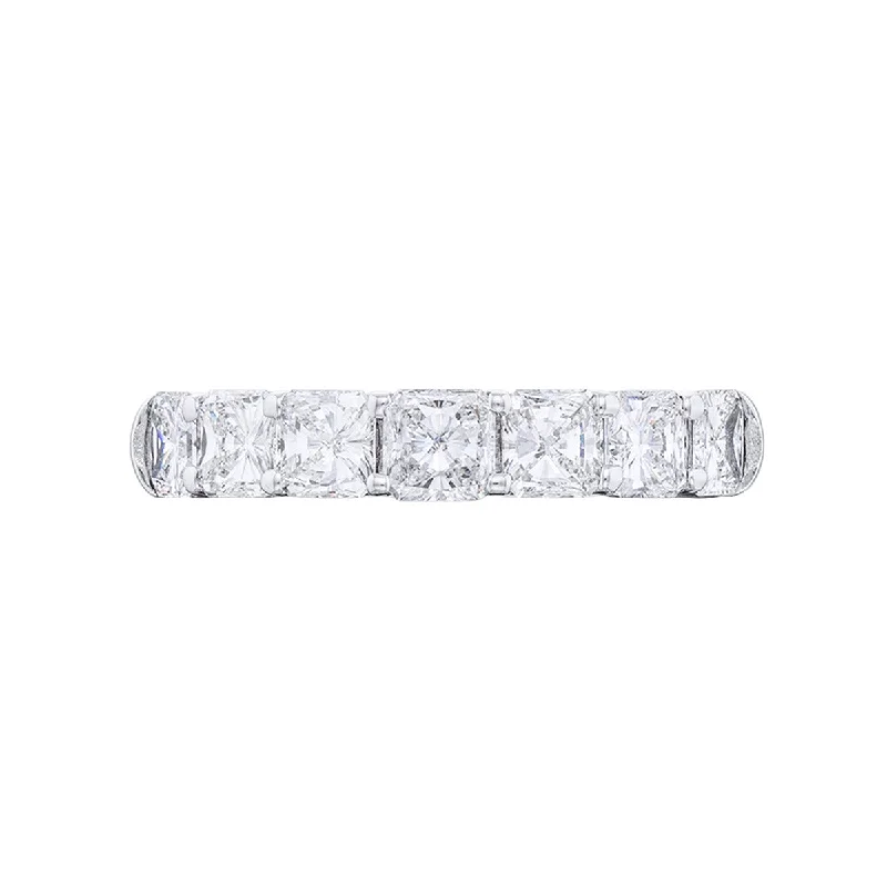 unique engagement ring styles for women-Platinum Radiant-cut Diamond Wedding Band