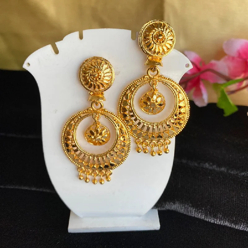 hoop earrings for women with diamonds-Mahavir Gold Plated Dangler Earrings