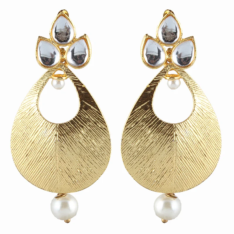 long dangly earrings for women-Amina Creation Gold Plated Dangler Earrings