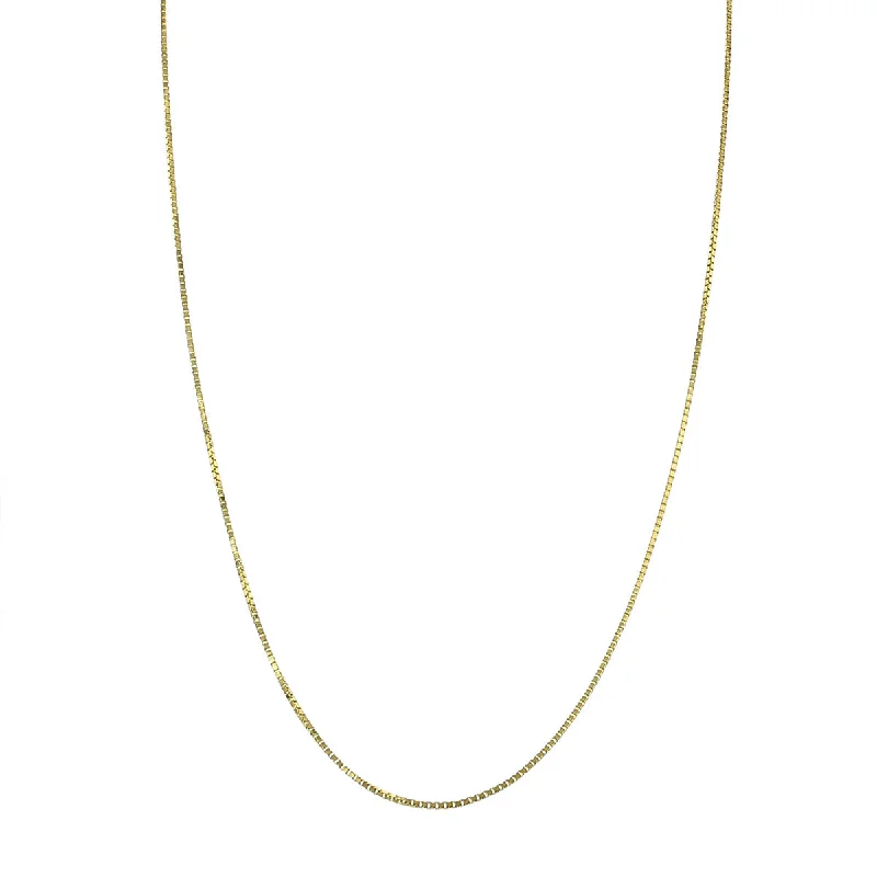 beach necklaces for women-14K Yellow Gold 20-Inch Box Chain Necklace