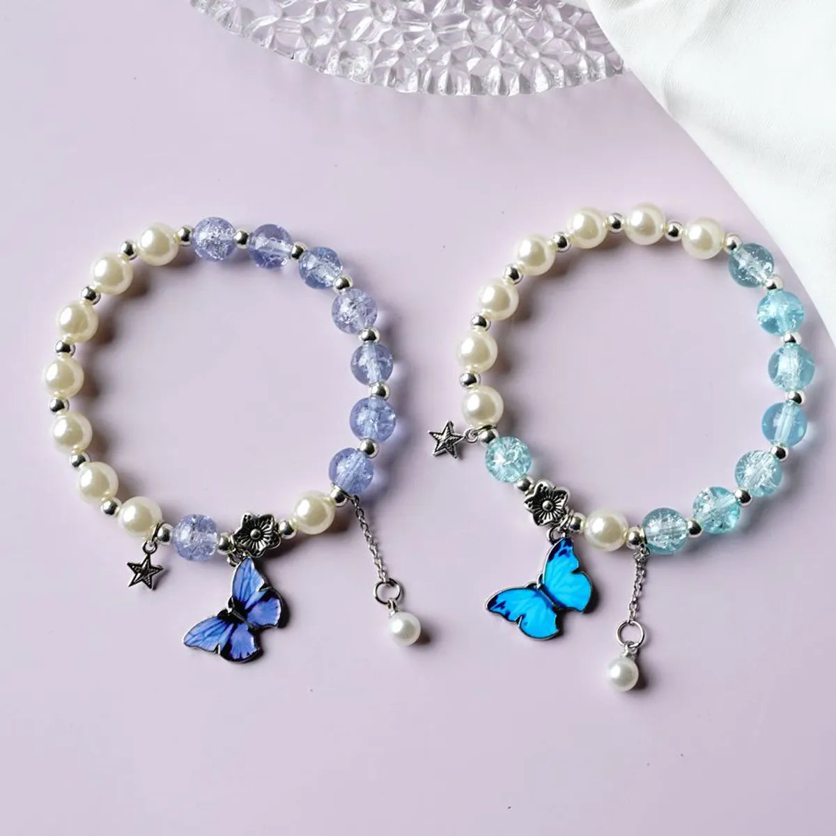 silver charm bracelets for women-Fashion Butterfly Alloy Flowers Bracelets