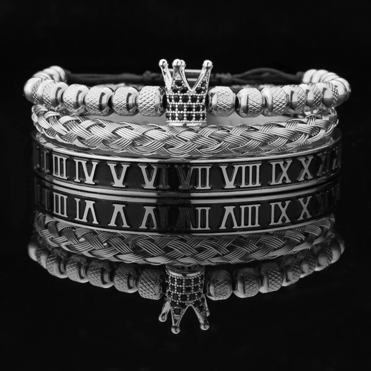 Steel Black Crown with Black Zirconium Roman Epoxy