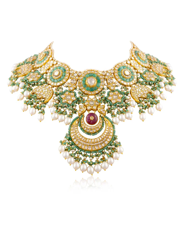 designer necklaces for women-Arya Polki Necklace