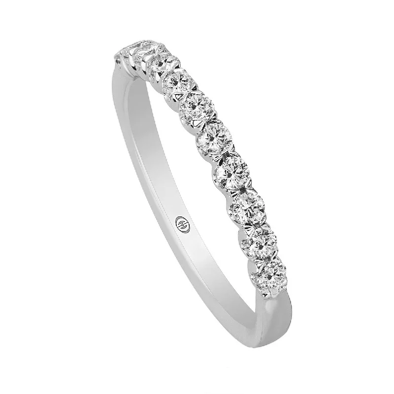 moissanite engagement rings for women-Round Diamond Wedding Band