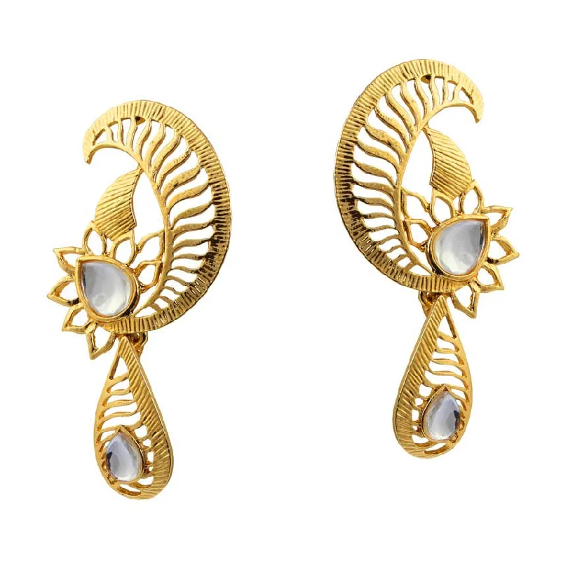 modern earrings for women-Amina Creation Gold Plated Dangler Earrings