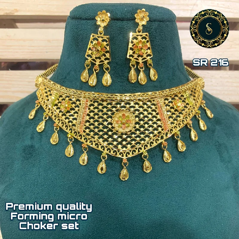 diamond pendants for women-Siara Collections Forming Gold Necklace Set