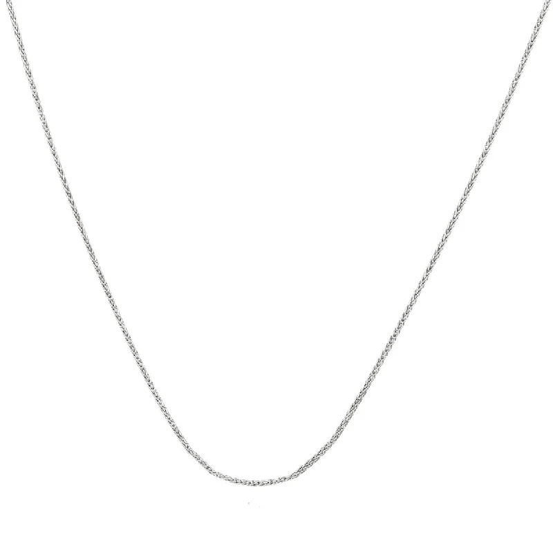 zodiac necklaces for women-14K White Gold 18-Inch Wheat Chain Necklace