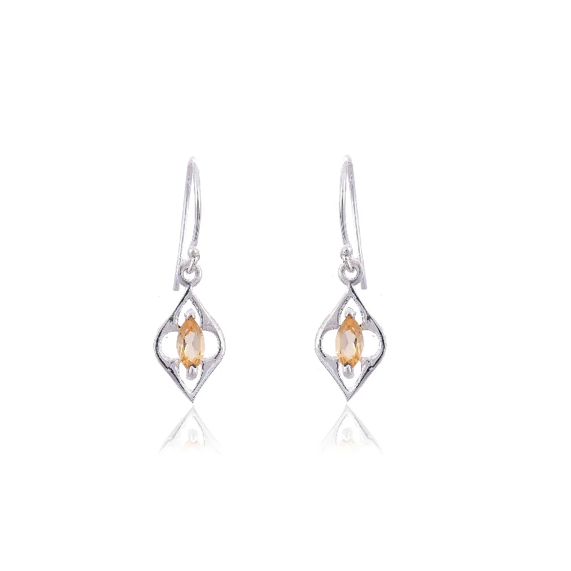 moonstone earrings for women-Silver Mountain Citrine silver 925 earring