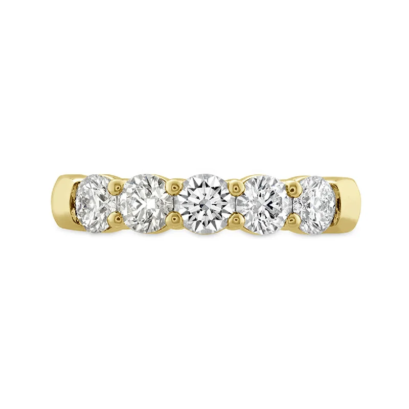 affordable engagement rings for women-Signature 5 Stone Wedding Band