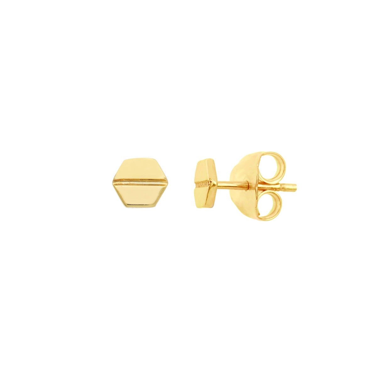 diamond drop earrings for women-Gold Hexagon Screw Stud