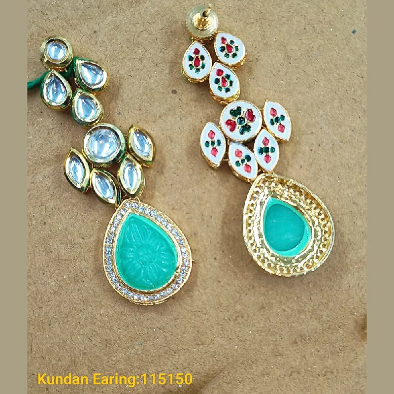 colorful hoop earrings for women-Padmawati Bangles Gold Plated Kundan Stone Dangler Earrings