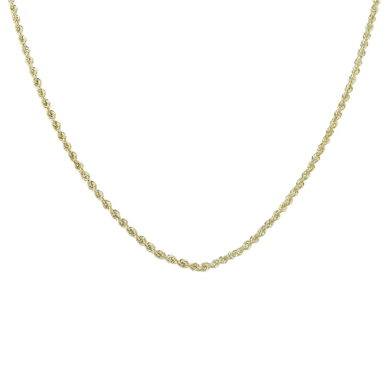 luxury gold necklaces for women-14K Yellow Gold 2mm Twist Rope 18-Inch Necklace