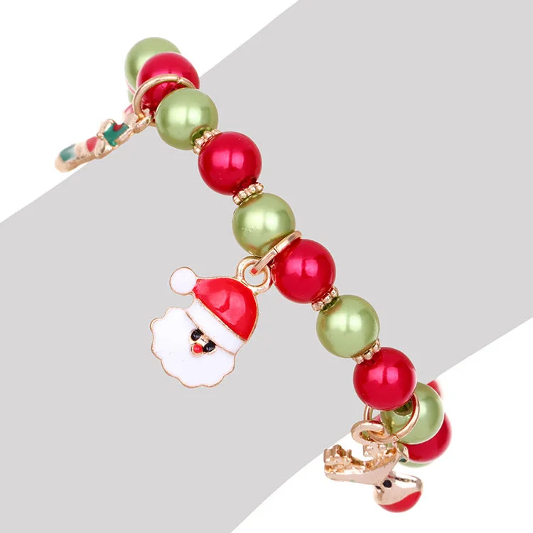 chunky bangles for women-Fashion Santa Claus Deer Alloy Beaded Plating Women's Bracelets 1 Piece