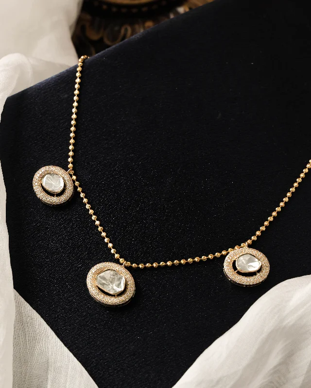 coin necklaces for women-Aamna Polki And Diamond Necklace