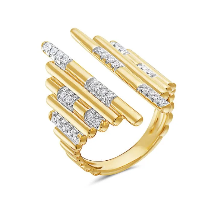 handmade rings for women-14K Yellow Gold Diamond Fashion Ring