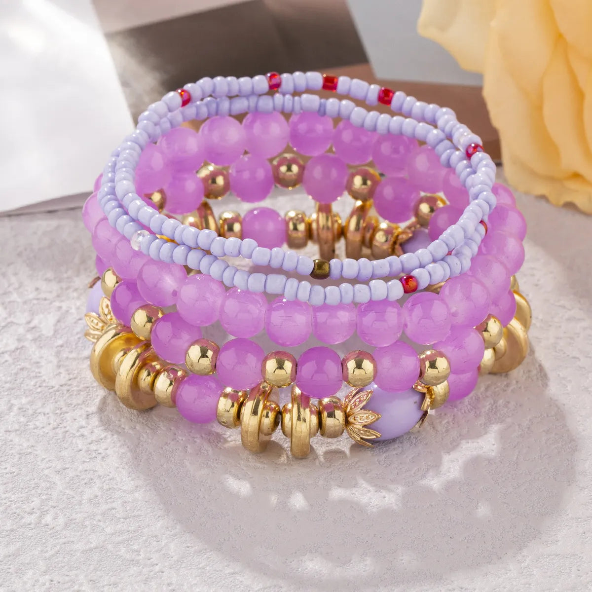 pearl bracelets for women-Vintage Style Color Block Arylic Alloy Glass Wholesale Bracelets