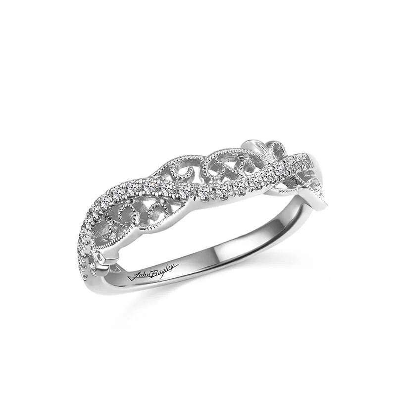 unique engagement ring styles for women-John Bagley Classic Wedding Band With Milgrain Details #266837