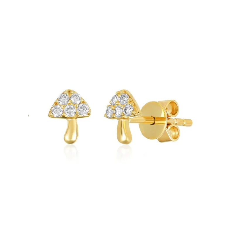 zodiac earrings for women-Mushroom Stud