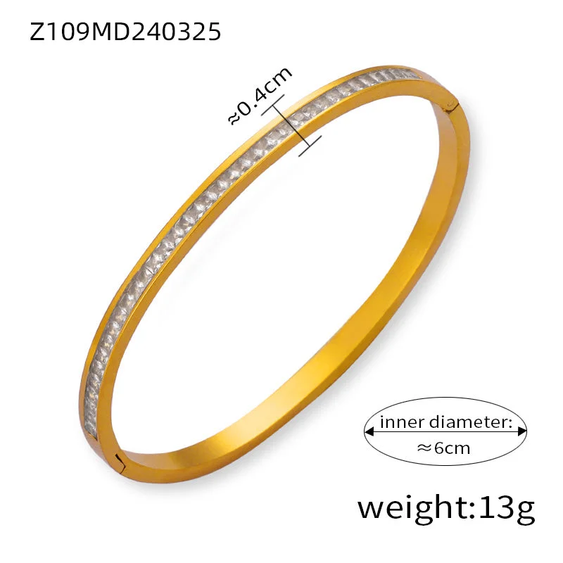 Z109-Gold White Diamond Bracelet