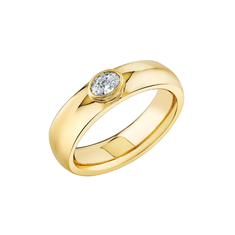 dainty rings for women-Puff Bezel Band