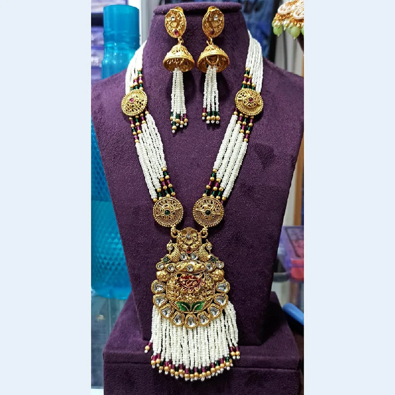 birthstone necklaces for women-Manisha Jewellery Gold Plated Pota Stone Necklace Set