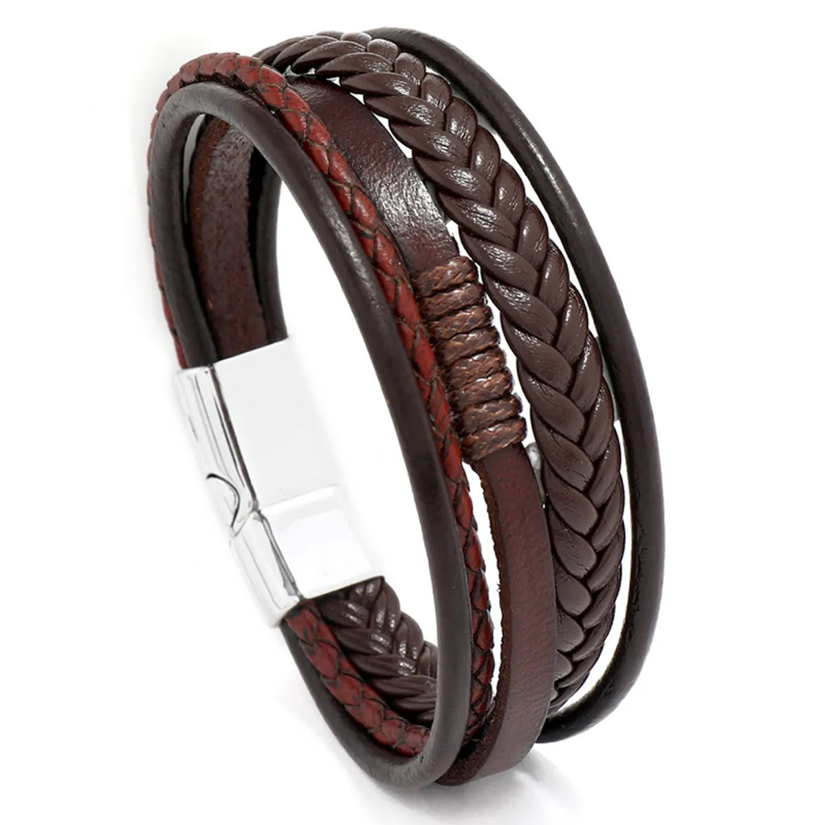 Brown Leather White Buckle 20.5cm