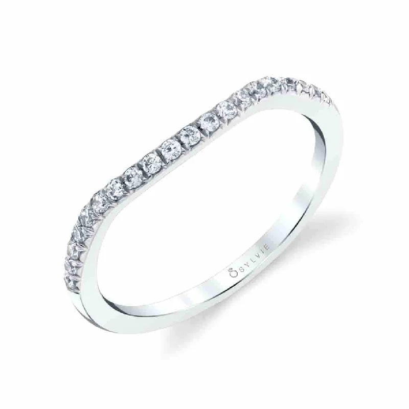 diamond band engagement rings for women-Sylvie Classic Shared Prong Wedding Band-BS1814