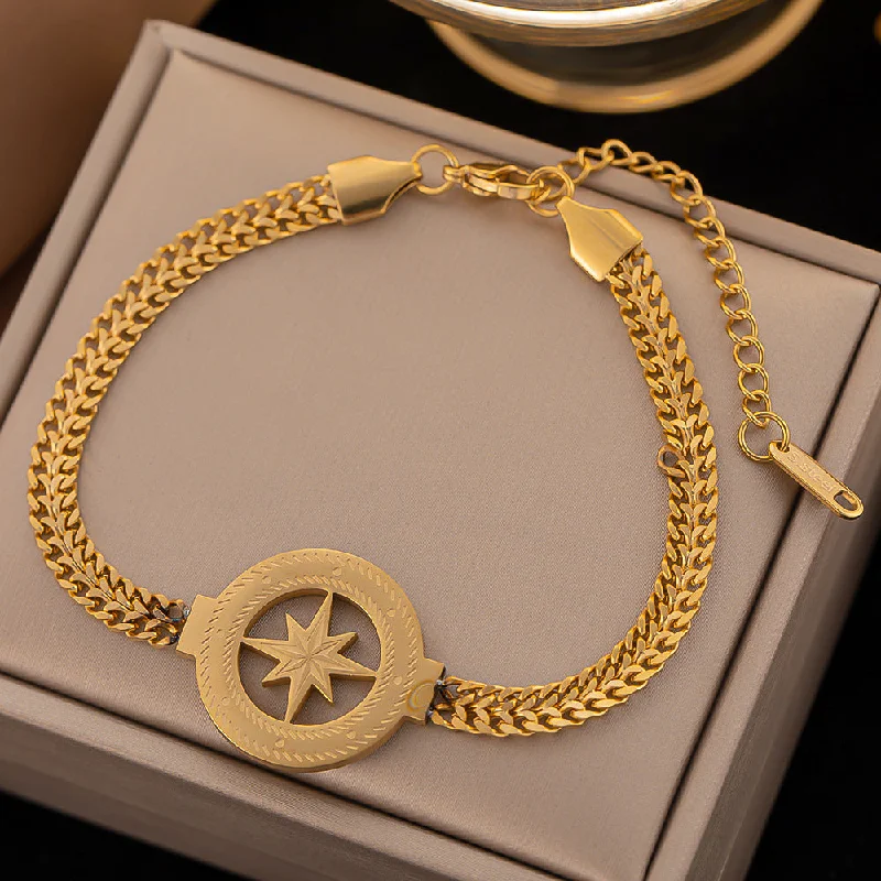 Jye2091 Bracelet Gold Eight Awn Star Braided Chain