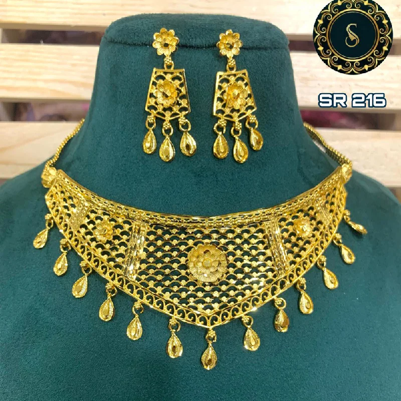 religious necklaces for women-Siara Collections Forming Gold Necklace Set