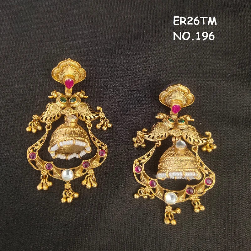 geometric earrings for women-Kala Creation Gold Plated Jhumki Earrings