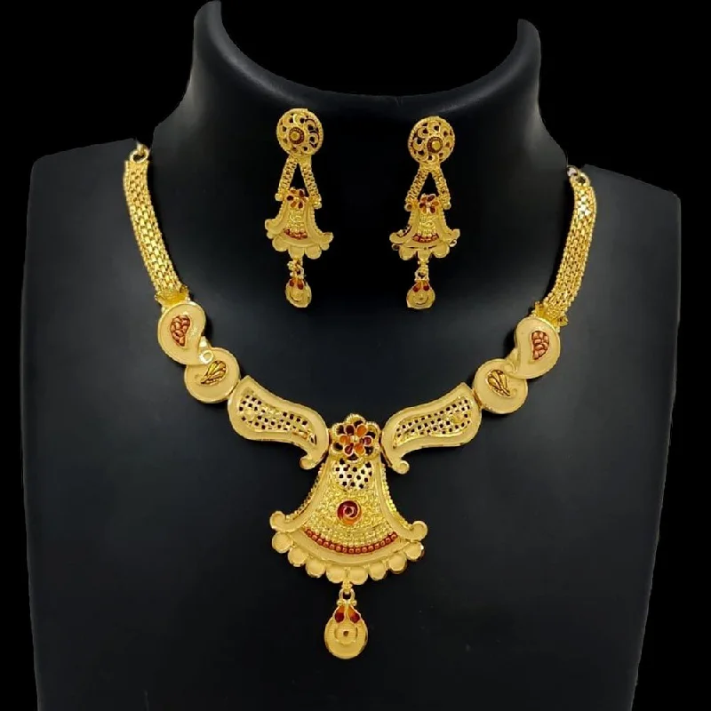 choker necklaces for women-Pari Art Jewellery Forming Gold Necklace Set