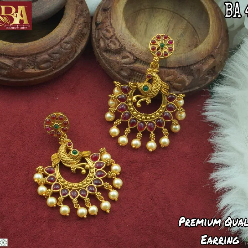 luxury gemstone earrings for women-Diksha Collection Gold Plated Dangler Earrings