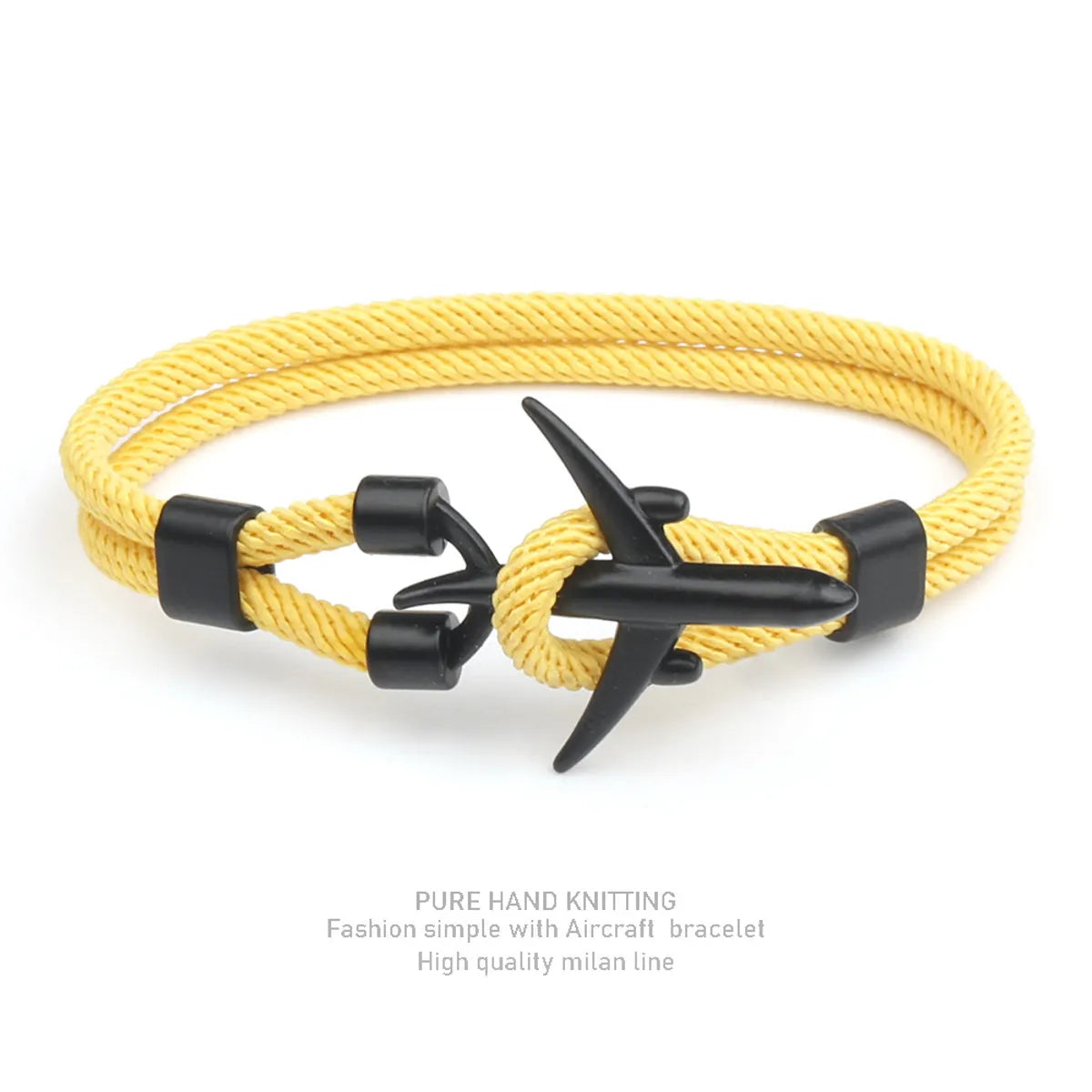 Black Double Hole Yellow Rope