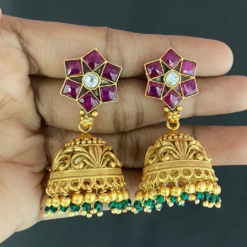 butterfly earrings for women-Kala Creation Gold Plated Jhumki Earrings