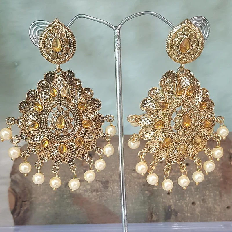 diamond drop earrings for women-Shreeji Gold Plated Dangler Earrings Earrings