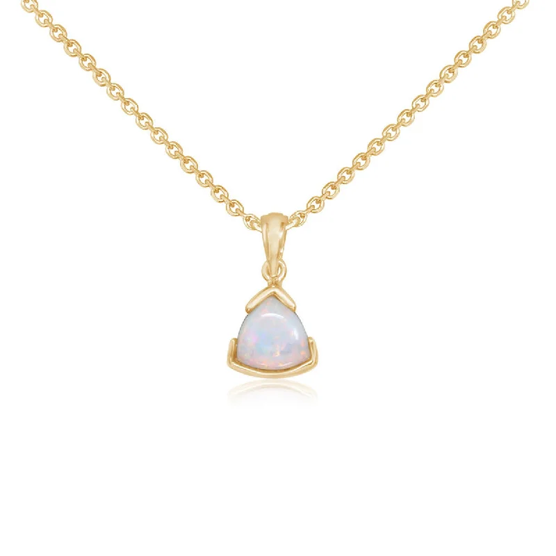 luxury necklaces for women-14K Yellow Gold Australian Opal Necklace