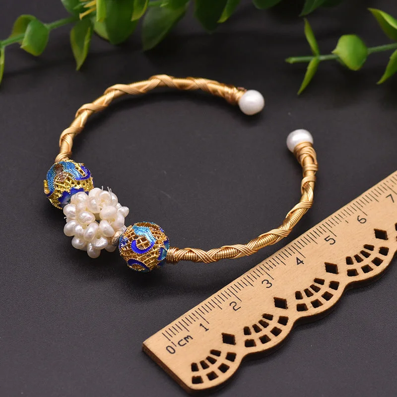 Pearl Ball Cloisonne Bracelet