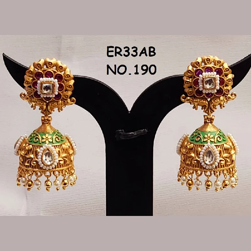 statement stud earrings for women-Kala Creation Gold Plated Jhumki Earrings